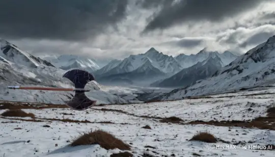Majestic Axe Glides Through Snowy Himalayan Peaks – AI Generated Video | Hailuo AI