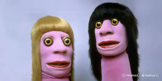 Puppets with Rolling Eyes in Neutral Scene – AI Generated Video | Hailuo AI
