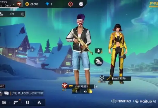 Video Game Characters Share Tender Kiss in Snowy Village – AI Generated Video | Hailuo AI