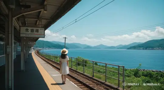 Summer Afternoon: A Girl's Tranquil Moment by the Sea – AI Generated Video | Hailuo AI