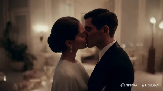 Intimate Lovers' Kiss in Minimalist, Soft-Lit Room – AI Generated Video | Hailuo AI