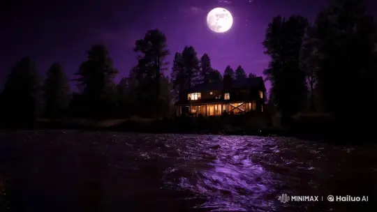 Mystical Night: Enchanted House by the River – AI Generated Video | Hailuo AI
