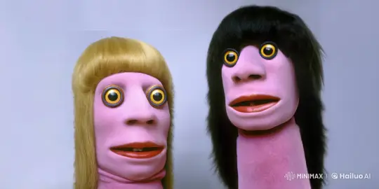 Two Curious Puppet Characters with Animated Blinking Eyes – AI Generated Video | Hailuo AI