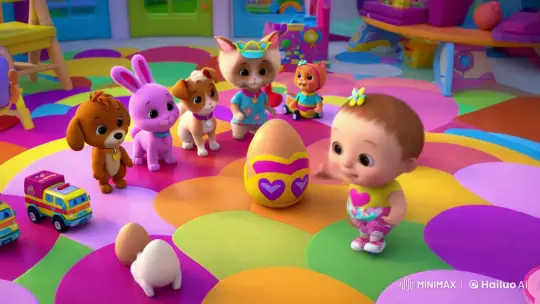 Child's Joyful Discovery in a Colorful Playroom – AI Generated Video | Hailuo AI