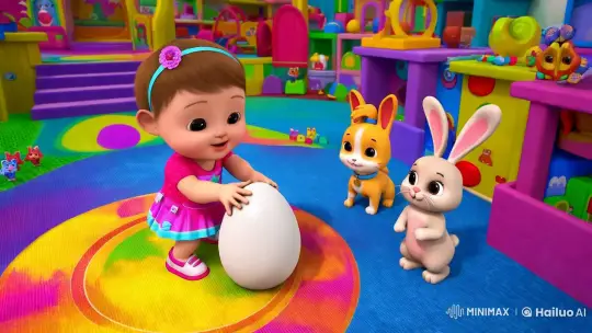 Child's Playroom Adventure with Animated Friends – AI Generated Video | Hailuo AI
