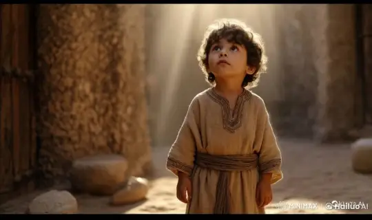 Curious Child in Sunlit Alleyway – AI Generated Video | Hailuo AI