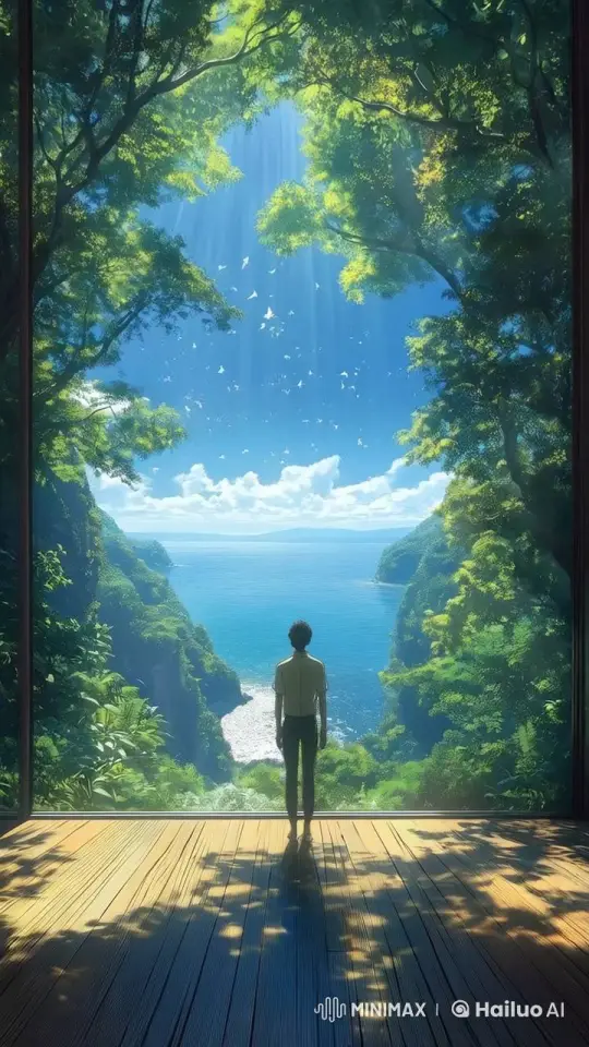Contemplative Person Amidst Serene Nature Scene – AI Generated Video | Hailuo AI