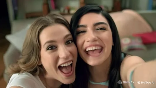 Animated Women Share Sweet Kiss in Cozy Setting – AI Generated Video | Hailuo AI