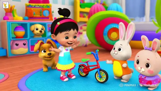 Childhood Wonder in Colorful Playroom with Surprise Eggs – AI Generated Video | Hailuo AI