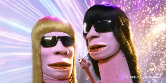 Puppet-like Characters in Sunglasses Await Explosive Finale – AI Generated Video | Hailuo AI