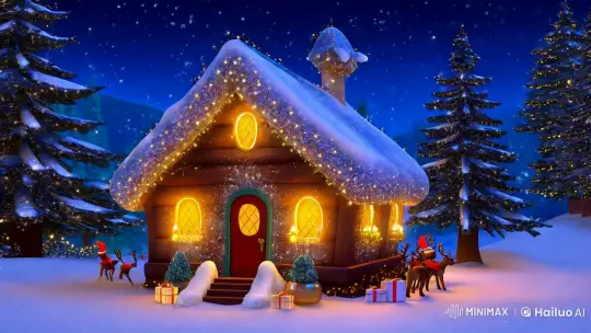Magical Winter Wonderland: Father Frost's Cottage and Gifts – AI Generated Video | Hailuo AI