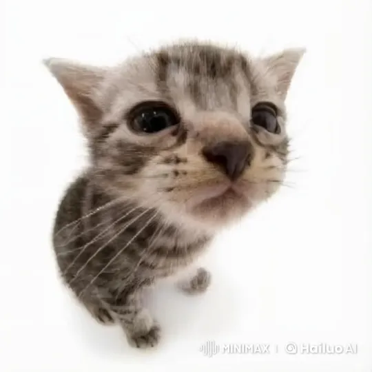 Adorable Striped Kitten in Close-up with Gentle Movements – AI Generated Video | Hailuo AI