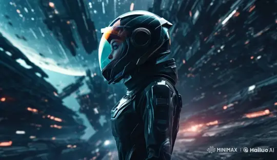 Astronaut in Futuristic Suit Watches Planet in Turmoil – AI Generated Video | Hailuo AI