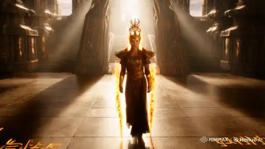 Phoenix Warrior Transformation in Majestic Temple – AI Generated Video | Hailuo AI