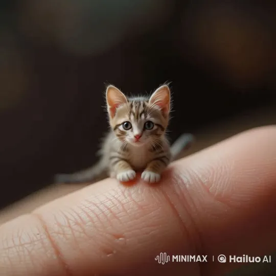 Curious Kitten Playfully Noses Person's Finger – AI Generated Video | Hailuo AI