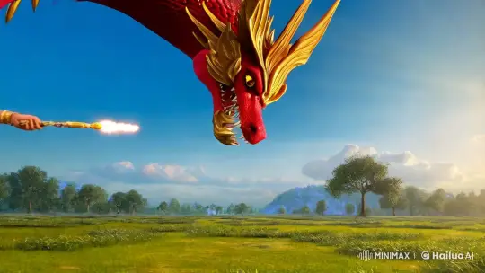 Rudra Fights Majestic Dragon in Elemental Clash – AI Generated Video | Hailuo AI