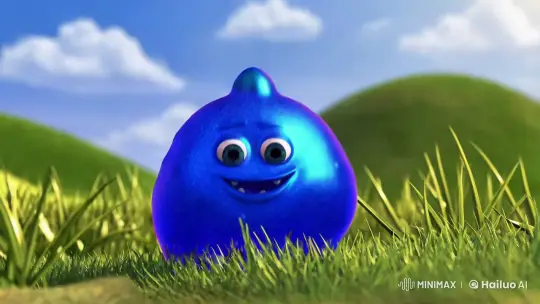 Enchanting World of a Curious Blue Slime Monster – AI Generated Video | Hailuo AI