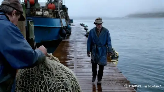 Jack Meets a Suspicious Fisherman on a Desolate Dock – AI Generated Video | Hailuo AI