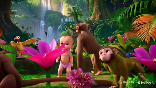 Innocent Baby Explores Exotic Animal Paradise – AI Generated Video | Hailuo AI