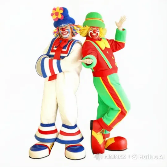 Clowns Evade Chaotic Bat Chase in Colorful Panic – AI Generated Video | Hailuo AI