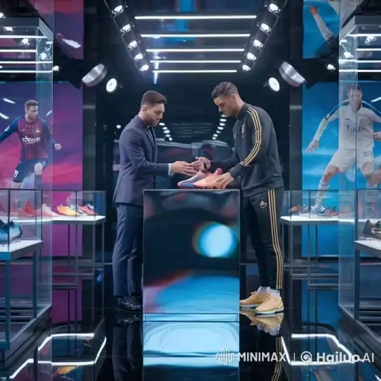 Lionel Messi and Cristiano Ronaldo Unveil Limited-Edition Football Shoes – AI Generated Video | Hailuo AI