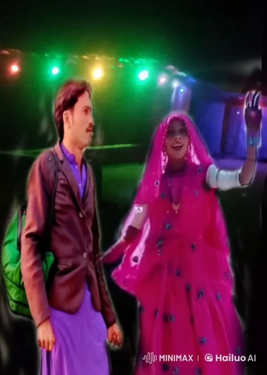 Couple Embracing in Colorful Lighted Setting – AI Generated Video | Hailuo AI