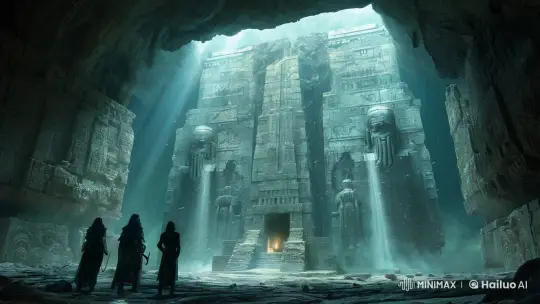Ancient Underground Temple: A Journey Begins – AI Generated Video | Hailuo AI