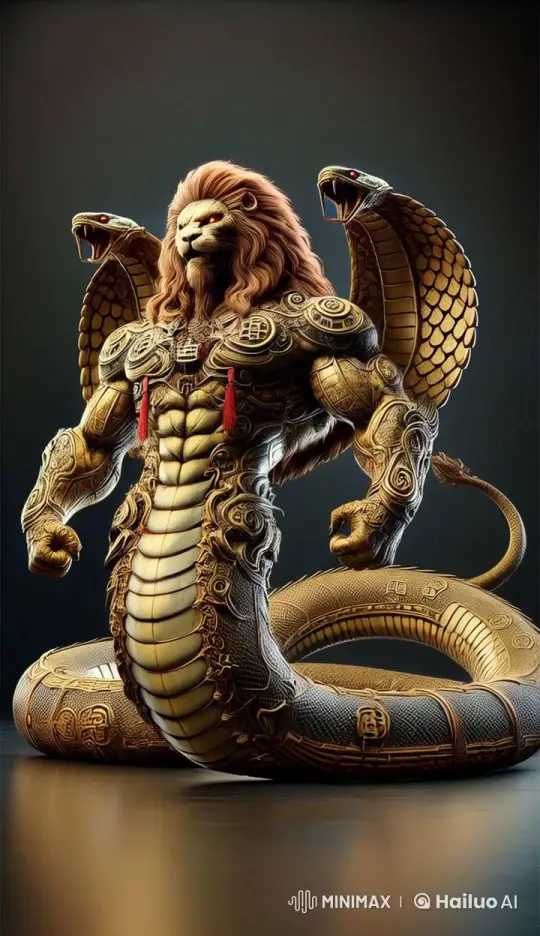 Colossal Sphinx-Cobra Beast in Fiery Lightning-Struck Forest – AI Generated Video | Hailuo AI