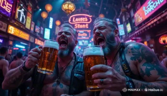 Animated Celebration in a Lively Neon Nightclub – AI Generated Video | Hailuo AI