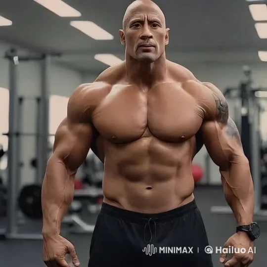 Confident Individual Showcases Muscular Physique in Gym – AI Generated Video | Hailuo AI