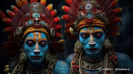 Traditional Joy: Colorful Headgear and Genuine Laughter – AI Generated Video | Hailuo AI
