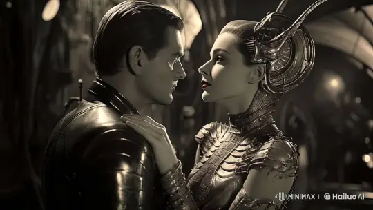Futuristic Couple's Intimate Moment in Sci-Fi Setting – AI Generated Video | Hailuo AI