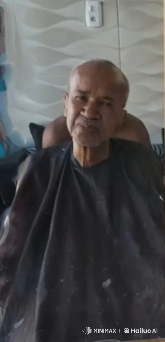 Elderly Man Contemplating in Modern Barber Shop – AI Generated Video | Hailuo AI