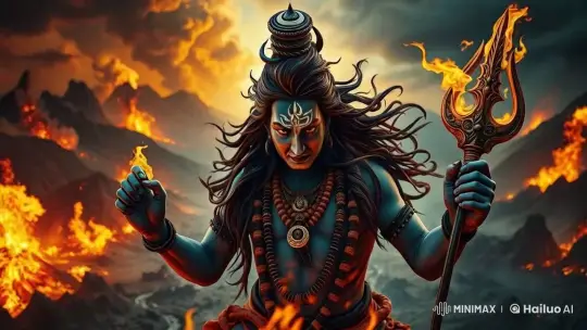 Cinematic Portrayal of Lord Shiva in Cosmic Battle – AI Generated Video | Hailuo AI