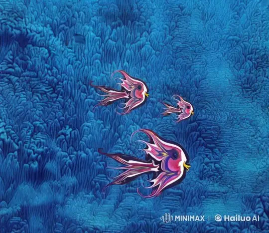 Whimsical Fish Swim Gracefully in Vibrant Underwater Scene – AI Generated Video | Hailuo AI