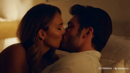 Intimate Moment: Couple's Deep Kiss in Soft Light – AI Generated Video | Hailuo AI