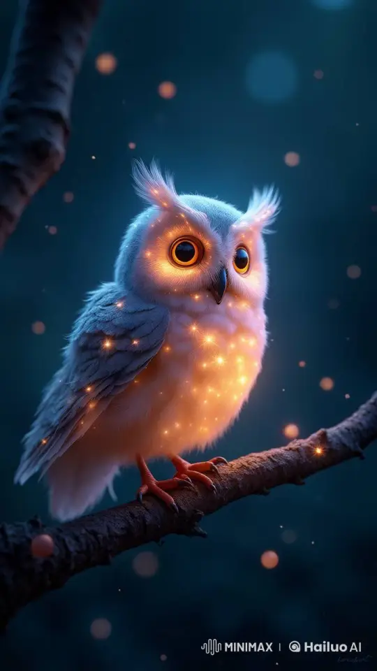 Enchanting Owl in Live2D with Glowing Details – AI Generated Video | Hailuo AI