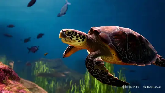 Harmonious Underwater World: Turtles and Fish – AI Generated Video | Hailuo AI