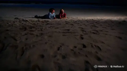 Night Beach with Starry Sky and Milky Way – AI Generated Video | Hailuo AI