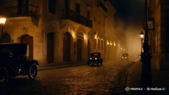 1900s European Town Night: Vintage Charm and Mystery – AI Generated Video | Hailuo AI