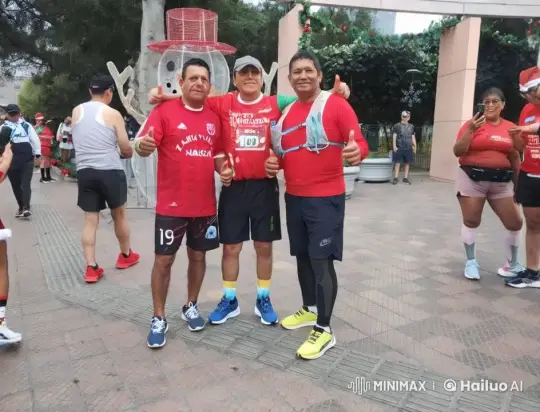 Festive Runners Celebrate with Dance at Christmas Event – AI Generated Video | Hailuo AI