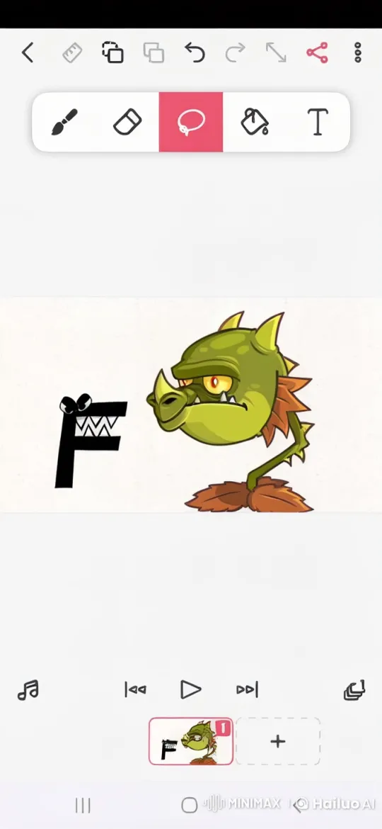 Animated Standoff: Fierce Letter F vs. Dragon-Like Creature – AI Generated Video | Hailuo AI