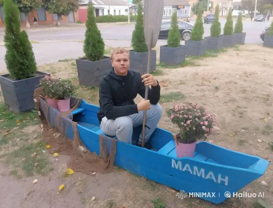 Man in Boat Meets Camouflage Men in Park – AI Generated Video | Hailuo AI