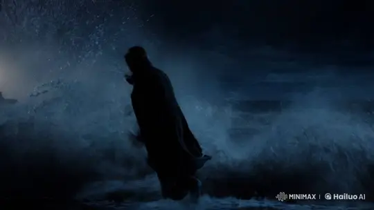 Lone Figure Braves Stormy Night by Lighthouse's Light – AI Generated Video | Hailuo AI