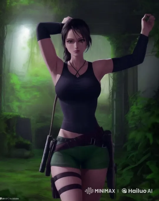 Woman Navigates Mysterious Jungle with Poise – AI Generated Video | Hailuo AI
