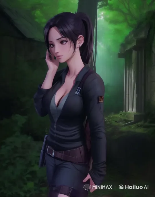 Tactical Woman on Mission in Mysterious Forest Ruins – AI Generated Video | Hailuo AI