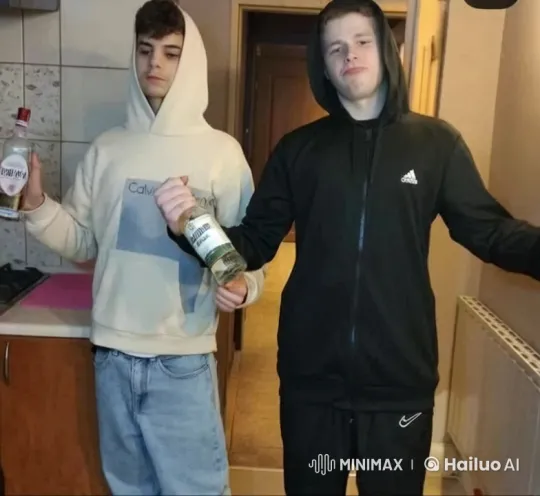 Young Men Share Intimate Moment in Kitchen – AI Generated Video | Hailuo AI
