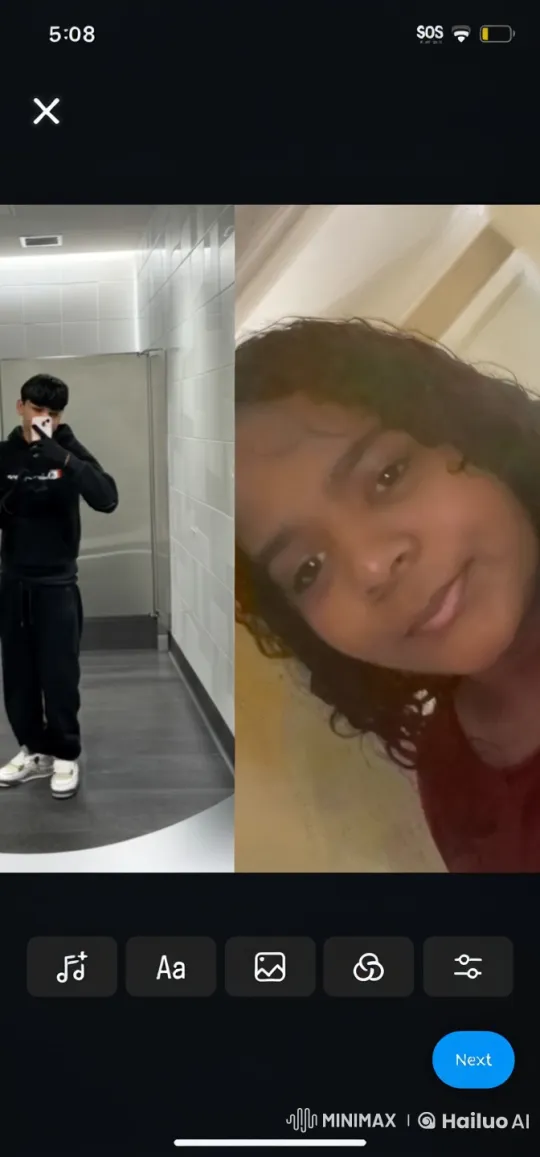 Two Individuals Embrace in a Split-Screen Hug – AI Generated Video | Hailuo AI