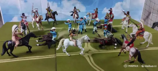 Native American Warriors Battle Soldiers in Live2D Animation – AI Generated Video | Hailuo AI