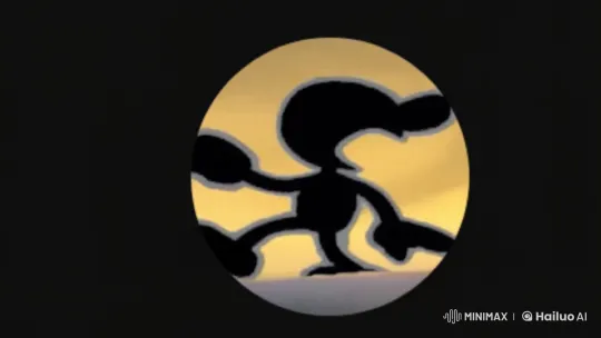 Silhouette Character Anticipates Action on Yellow Background – AI Generated Video | Hailuo AI